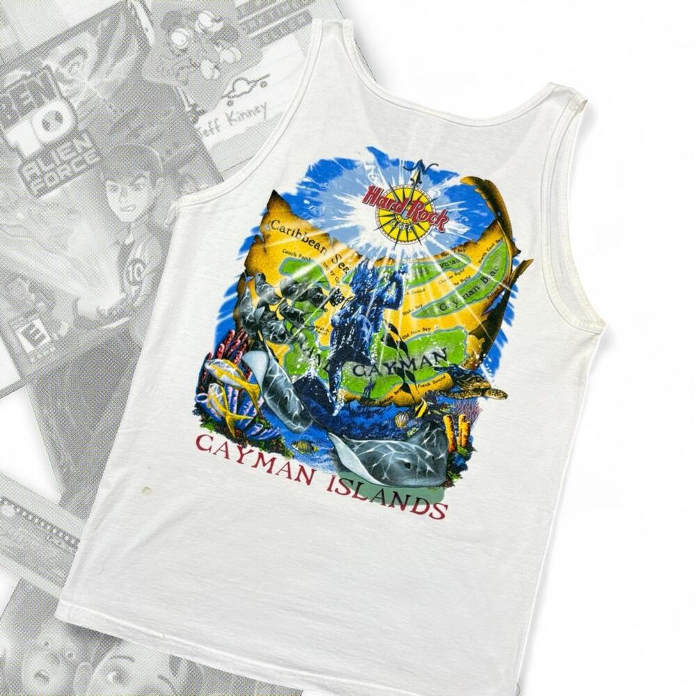 Vintage Hard Rock Cafe Cayman Islands Graphic Gym Tank Top